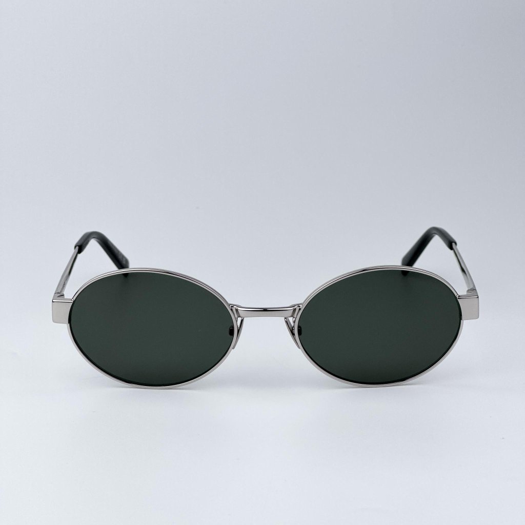 Saint Laurent Sl692 002 Men Brand New Sunglasses Silver Grey Oval